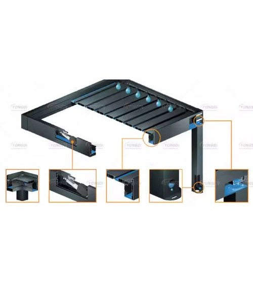 Pergola Angie bioclimatique 3x4 m - 2 stores et éclairage LED