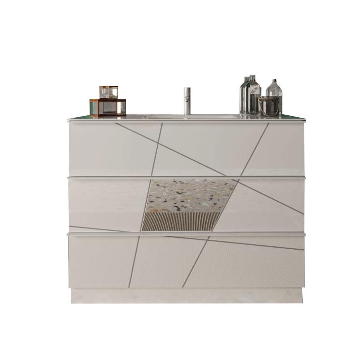 Conjunto de baño VITTORIA blanco brillante 101 x 86 x 47 cm