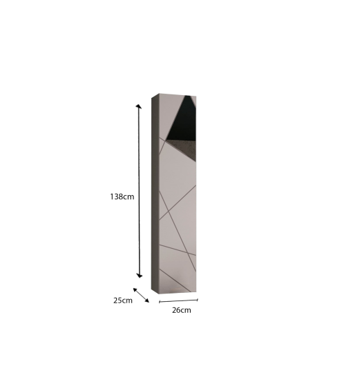 Ensemble salle de bain, meuble suspendu+colonne+miroir+vasque VITTORIA blanc brillant, 101 x 53 x 47 cm