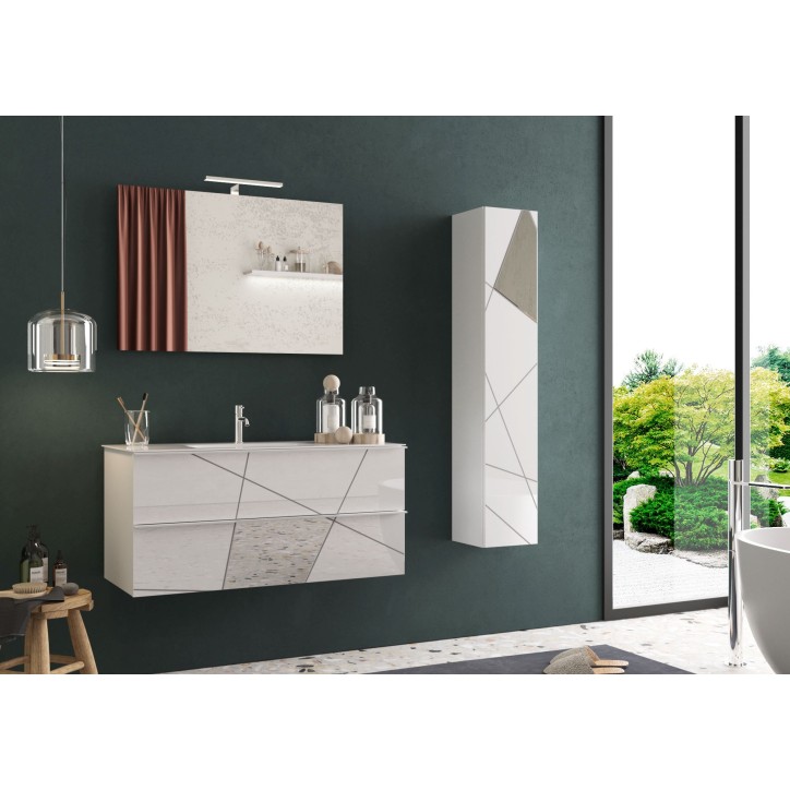 Ensemble salle de bain VITTORIA blanc brillant, 101 x 53 x 47 cm