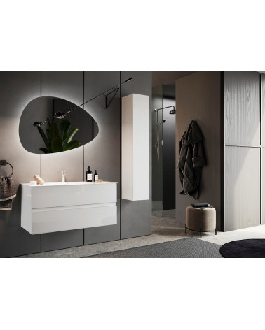 Badkamermeubel, wandmeubel+zuil+wastafel START glanzend wit, 101 x 53 x 47 cm