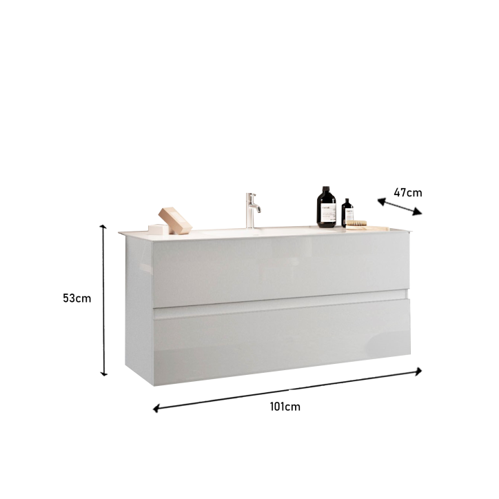 Set da bagno START bianco lucido 101 x 53 x 47 cm
