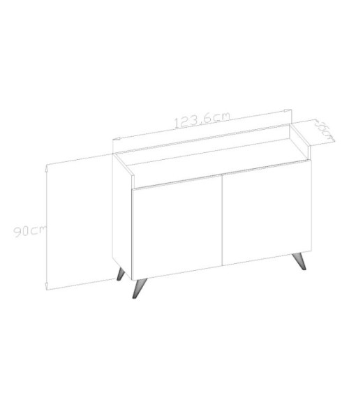 Buffet SIRIUS 2 portes 123 cm effet marbre