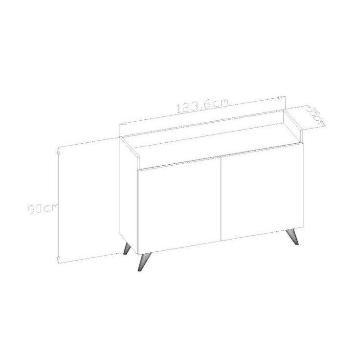 Buffet SIRIUS 2 portes 123 cm effet marbre