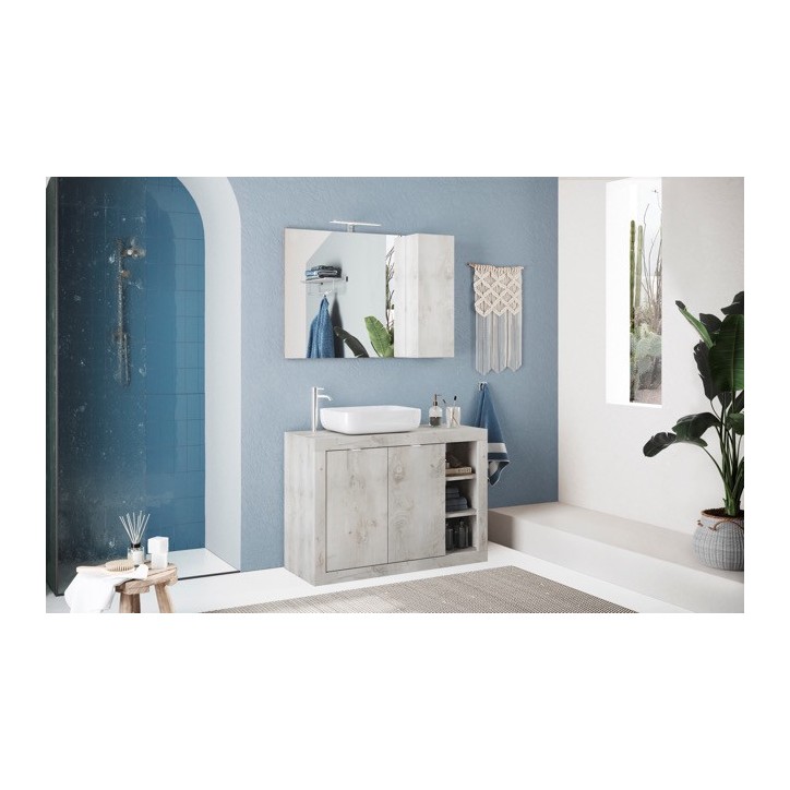 Muebles de baño BASIC pino blanco 110 x 78 x 45 cm