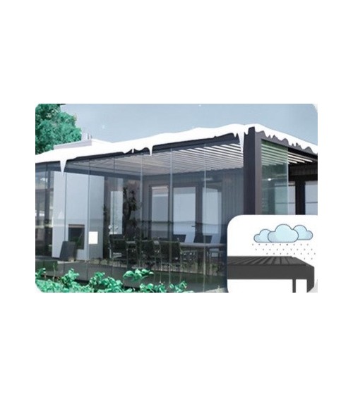 Pergola Angie bioclimatique 3x4 m - 2 stores et éclairage LED