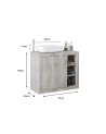 Mueble de baño BASIC pino blanco, 92 x 78 x 45 cm