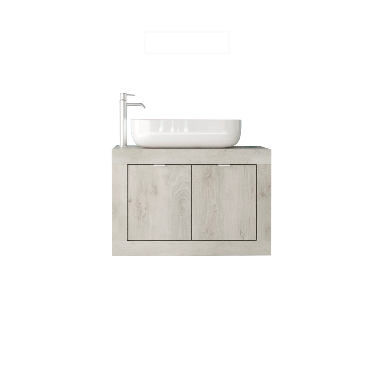 Ensemble salle de bain BASIC pin blanc, 70 x 47 x 45 cm