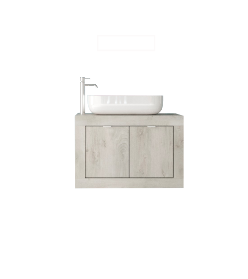 copy of Ensemble salle de bain, meuble+colonne+miroir+vasque STEEL noir frêne, en plusieurs dimensions
