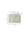 Ensemble salle de bain BASIC pin blanc 70 x 47 x 45 cm