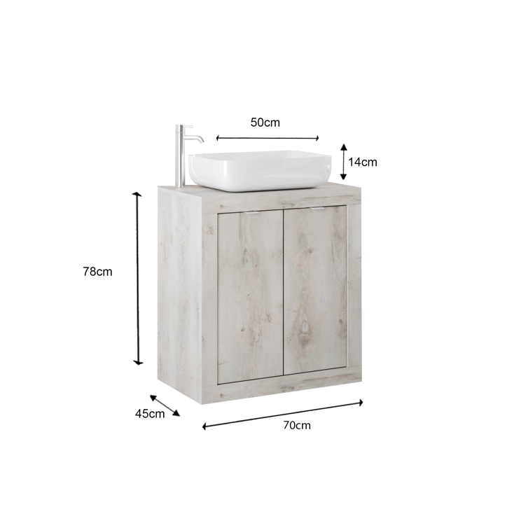 Lavabo BASIC pino bianco, 70 x 78 x 45 cm Lavabo BASIC pino bianco, 70 x 78 x 45 cm