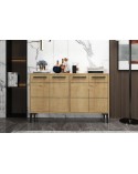 Buffet STRIA 4 portes 120 cm bois et noir