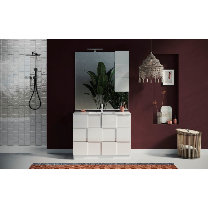 Móvel para casa de banho DAMA BASIC branco brilhante 101 x 86 x 47 cm