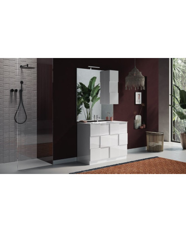 Ensemble salle de bain DAMA BASIC blanc brillant 101 x 86 x 47 cm