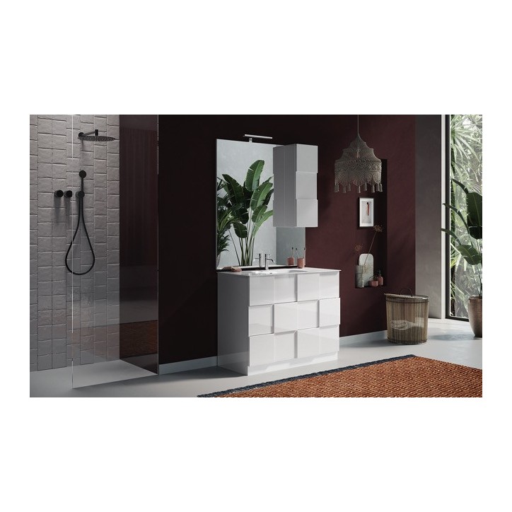 Set da bagno DAMA BASIC bianco lucido 101 x 86 x 47 cm