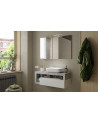 Ensemble salle de bain HAMBURG blanc brillant, béton 110 x 47 x 49 cm