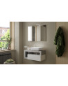 Set da bagno HAMBURG bianco lucido e cemento 92 x 47 x 49 cm