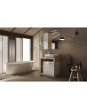Set da Bagno mobile+lavabo+specchi HAMBURG bianco lucido