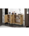 Buffet STRIA 4 portes 120 cm bois et noir