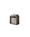 Mueble de baño HAMBURG blanco brillante e cemento 79 x 79 x 49 cm