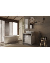Móvel para casa de banho HAMBURG branco brilhante e cimento 79 x 79 x 49 cm