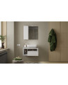 Set da bagno HAMBURG bianco lucido e cemento 79 x 47 x 49 cm