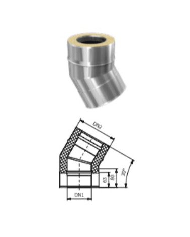 copy of Kit conduit isolé 7m double paroi Ø 100/120/130/150/160/180/200 mm