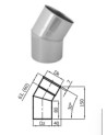 Coude 30° simple paroi Ø 100/120/130/150/160/180/200 mm