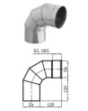 Coude 90° simple paroi Ø 100/120/130/150/160/180/200 mm