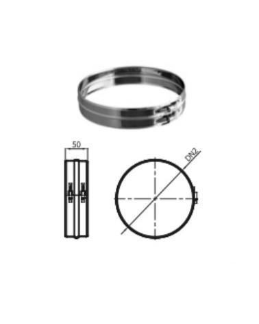 Pince de fixation 50 mm  pour conduit isolé 50mm  Ø 100/120/130/150/160/180/200 mm