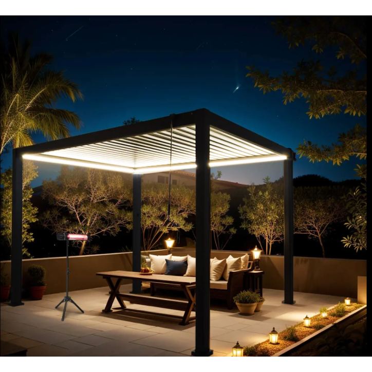Pergola  ECOLINE avec éclairage LED 3X3