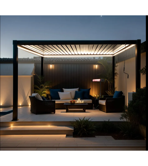 Pergola  ECOLINE avec éclairage LED 3X3