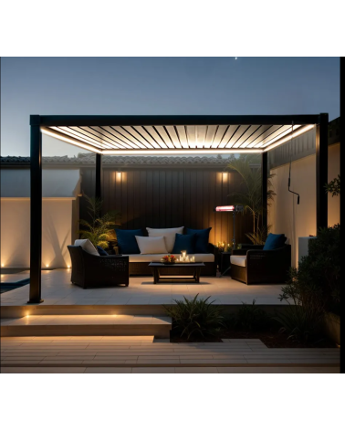 Pergola  ECOLINE avec éclairage LED 3X3