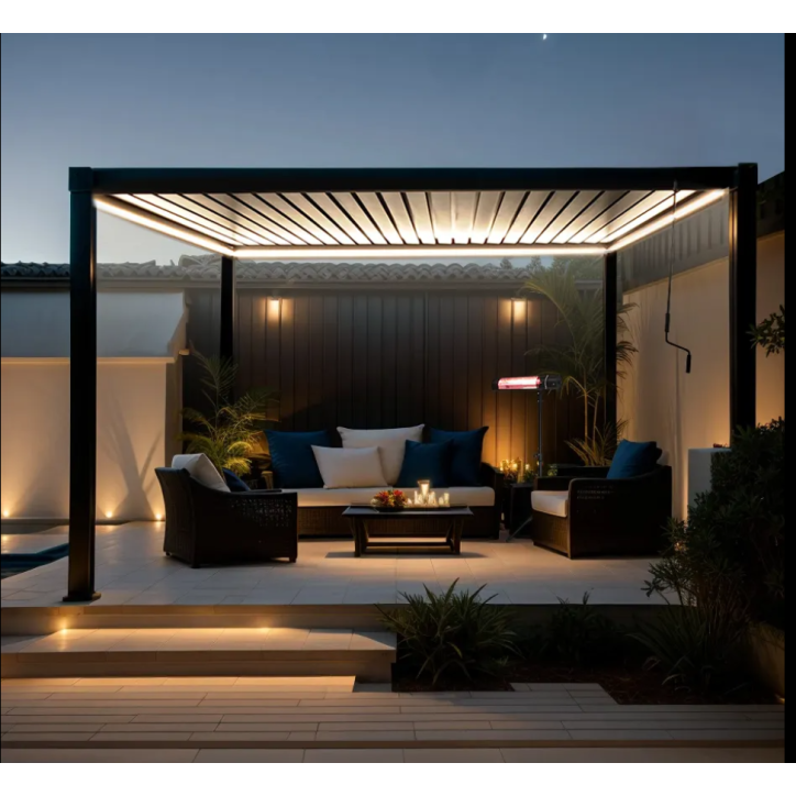 Pergola  ECOLINE avec éclairage LED 3X3