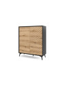 Armadio DIAMOND nero e rovere 104x119x39 cm
