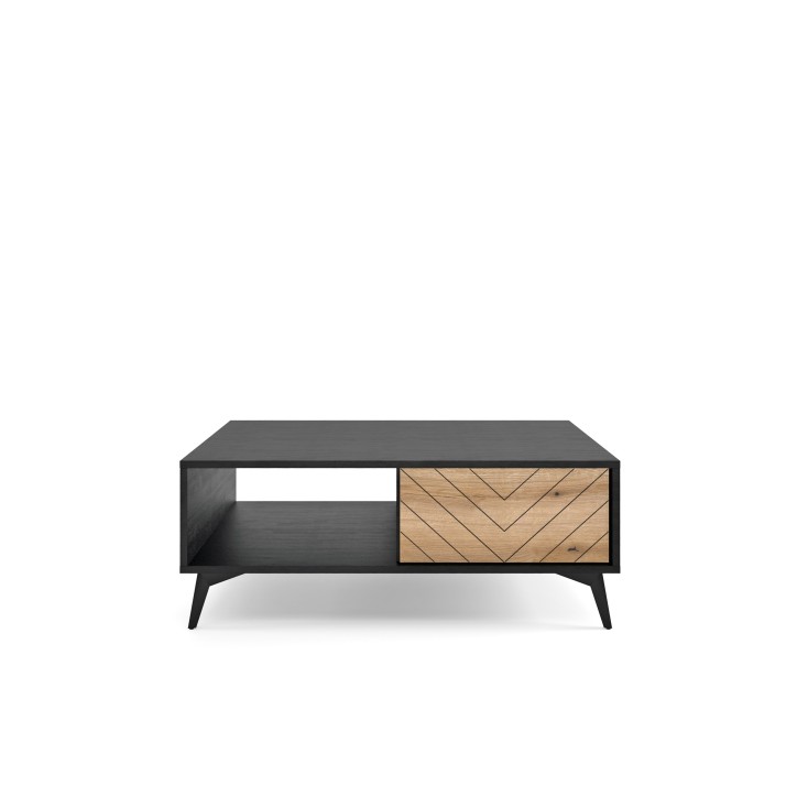 Table basse DIAMOND  104x40x68 cm chêne et noir