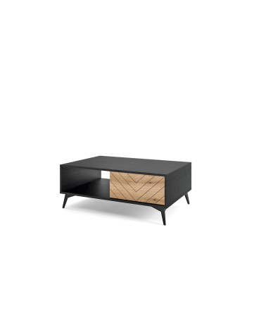 Mesa de centro DIAMOND 104x40x68 cm roble y negro