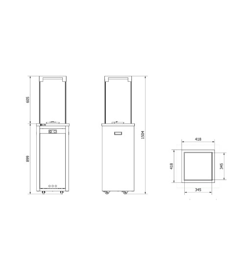 Bioetanolitakka DELTA vasen kulma 120 cm