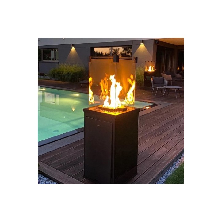 CHAUFFAGE GAZ EXTERIEUR PATIO SLIM NOIR
