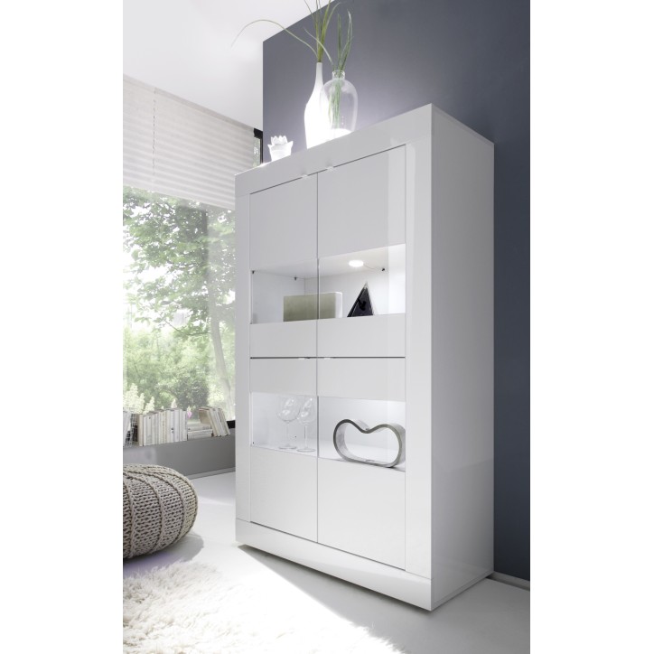 Vitrine BASIC finition blanc 102/162/43 cm