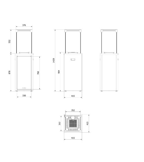 KIT DE CHAUFFAGE AU GAZ PATIO SLIM BLACK 8.2 KW