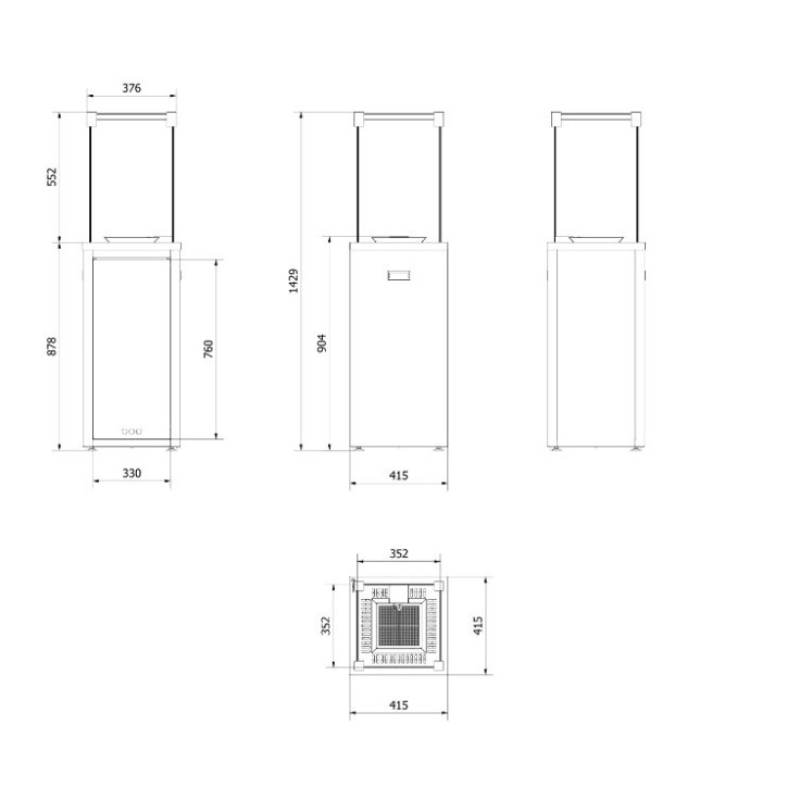 KIT DE CHAUFFAGE AU GAZ PATIO SLIM BLACK 8.2 KW