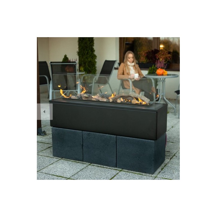 CHAUFFAGE EXTÉRIEUR GAZ PATIO HORIZONTAL ACIER CONTRÔLE MANUEL 17,5 KW