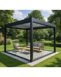 Pergola/Veranda Diane en verre 3x3m en aluminium