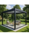 Pergola/Veranda Diane en verre 3x3m en aluminium