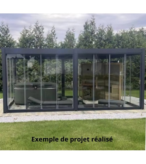 Pergola/Veranda Diane en verre 3x4m en aluminium