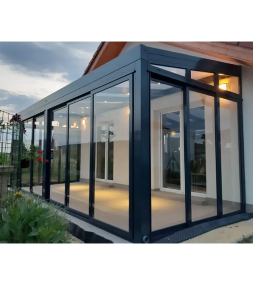 Veranda Genova 6x3x2.8m - en verre et en aluminium