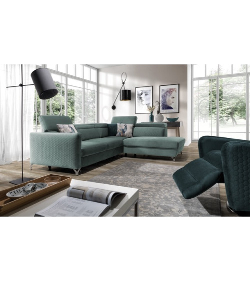 Divano angolare trasformabile MAROZZO 265 x 225 cm in vari colori