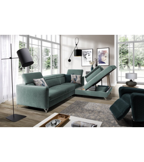 Canapé d'angle convertible MAROZZO 265 x 225 cm en plusieurs couleurs