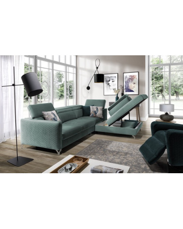 Sofá rinconera convertible MAROZZO 265 x 225 cm en varios colores